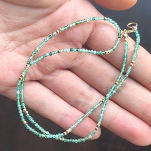 14K Gold Filled Clasp and Chrysoprase Necklace